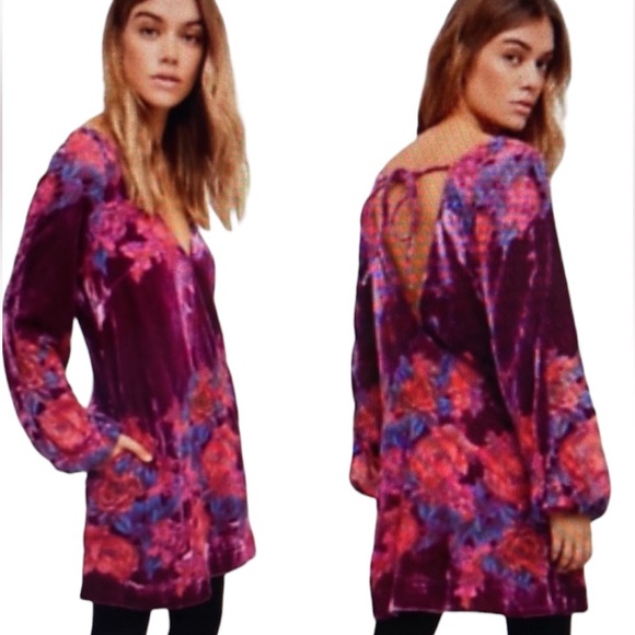 Free People Misha Velvet Mini Dress
X Large Floral Burnout Long Sleeve - Picture 2 of 16
